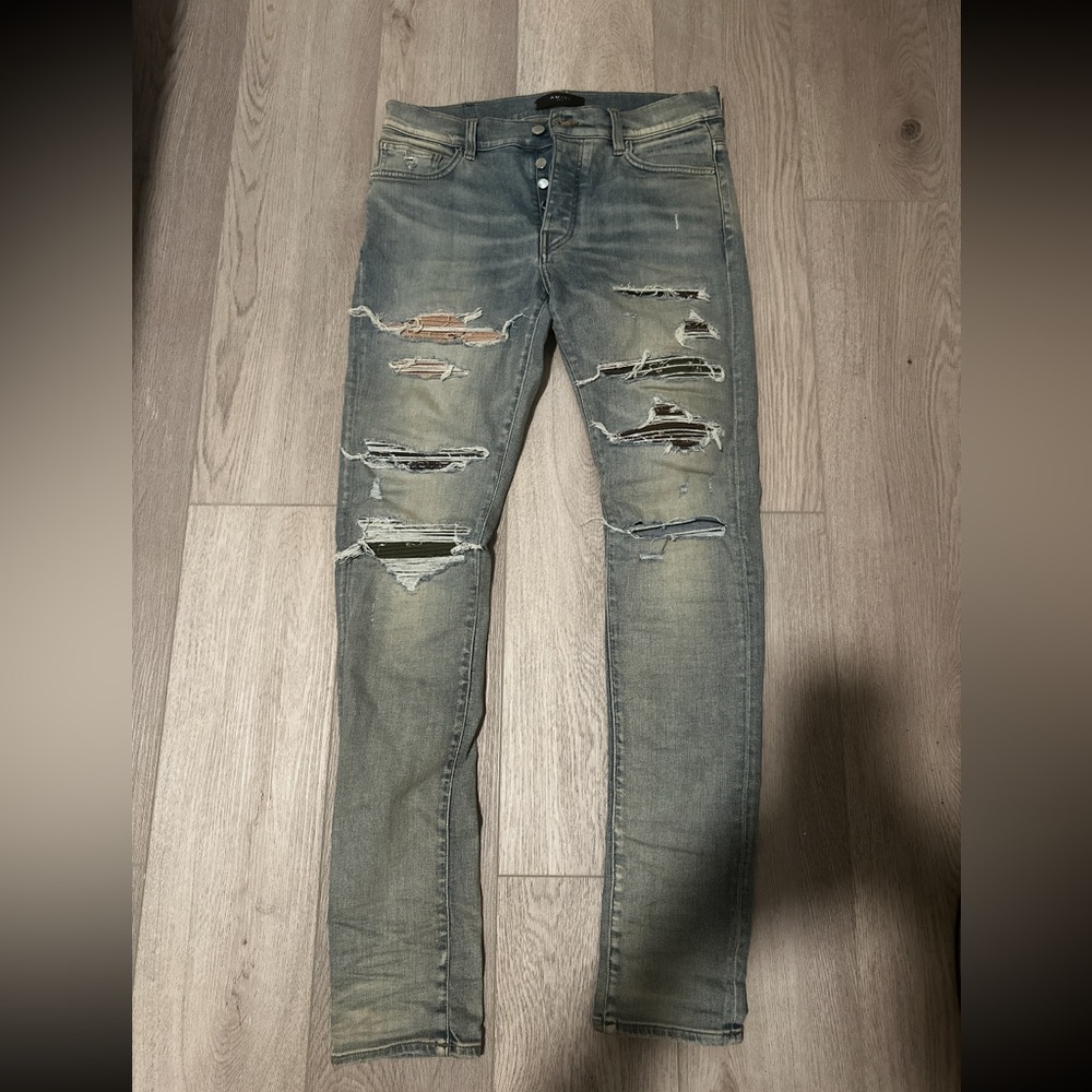 AMIRI Faded Blue Denim Jeans